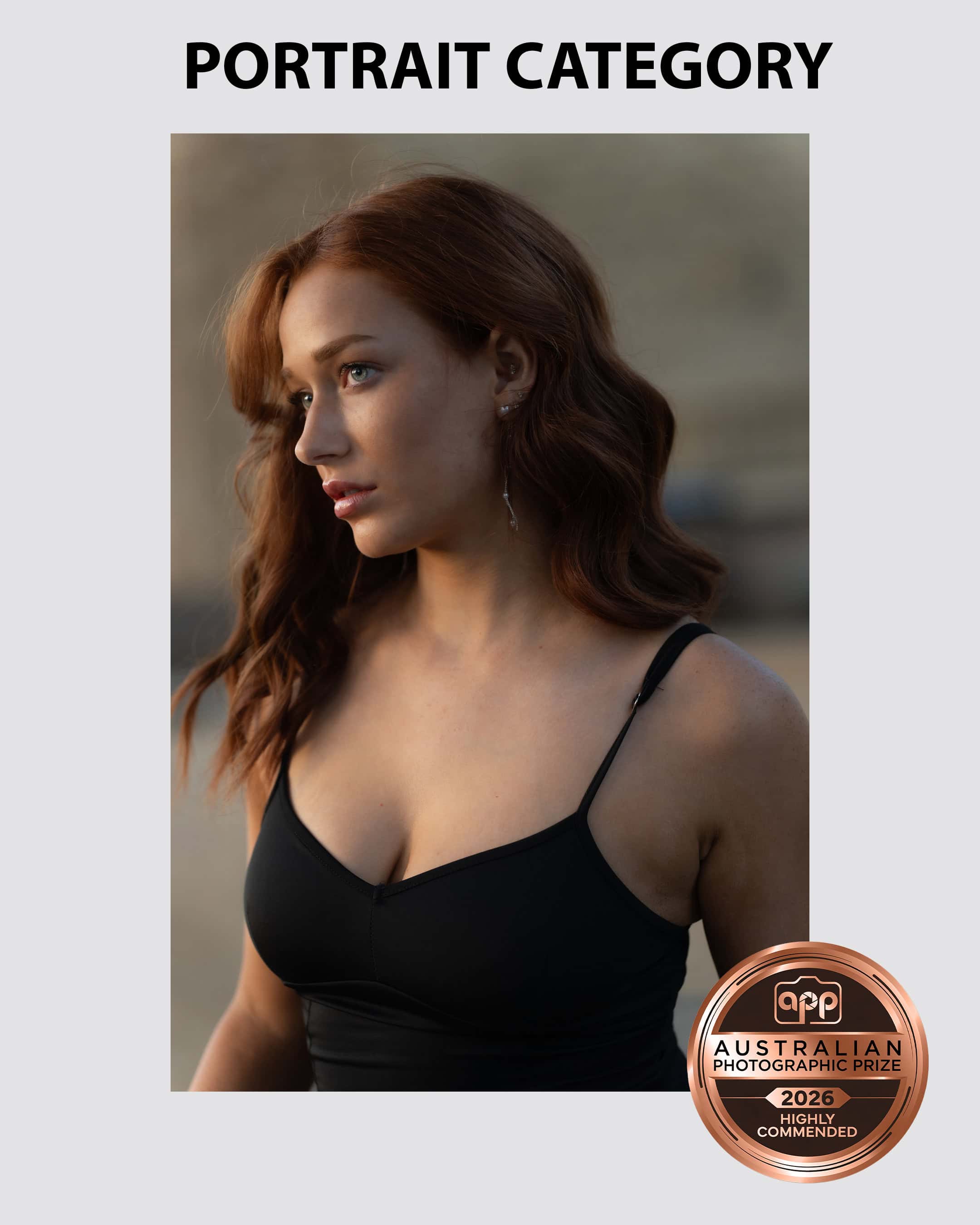Portrait of a red haired model