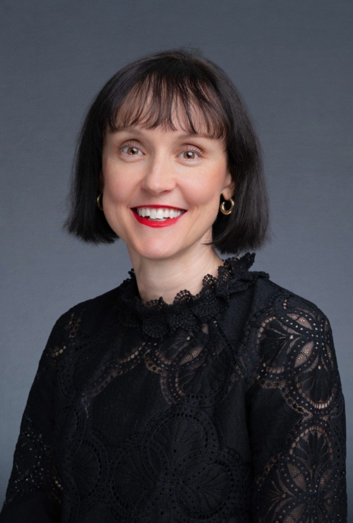 Professional-Headshots-Sydney-NSW Older woman wearing a black shirt having corporate headshots taken by Sydney Photographer Georgie Greene in Sydney NSW