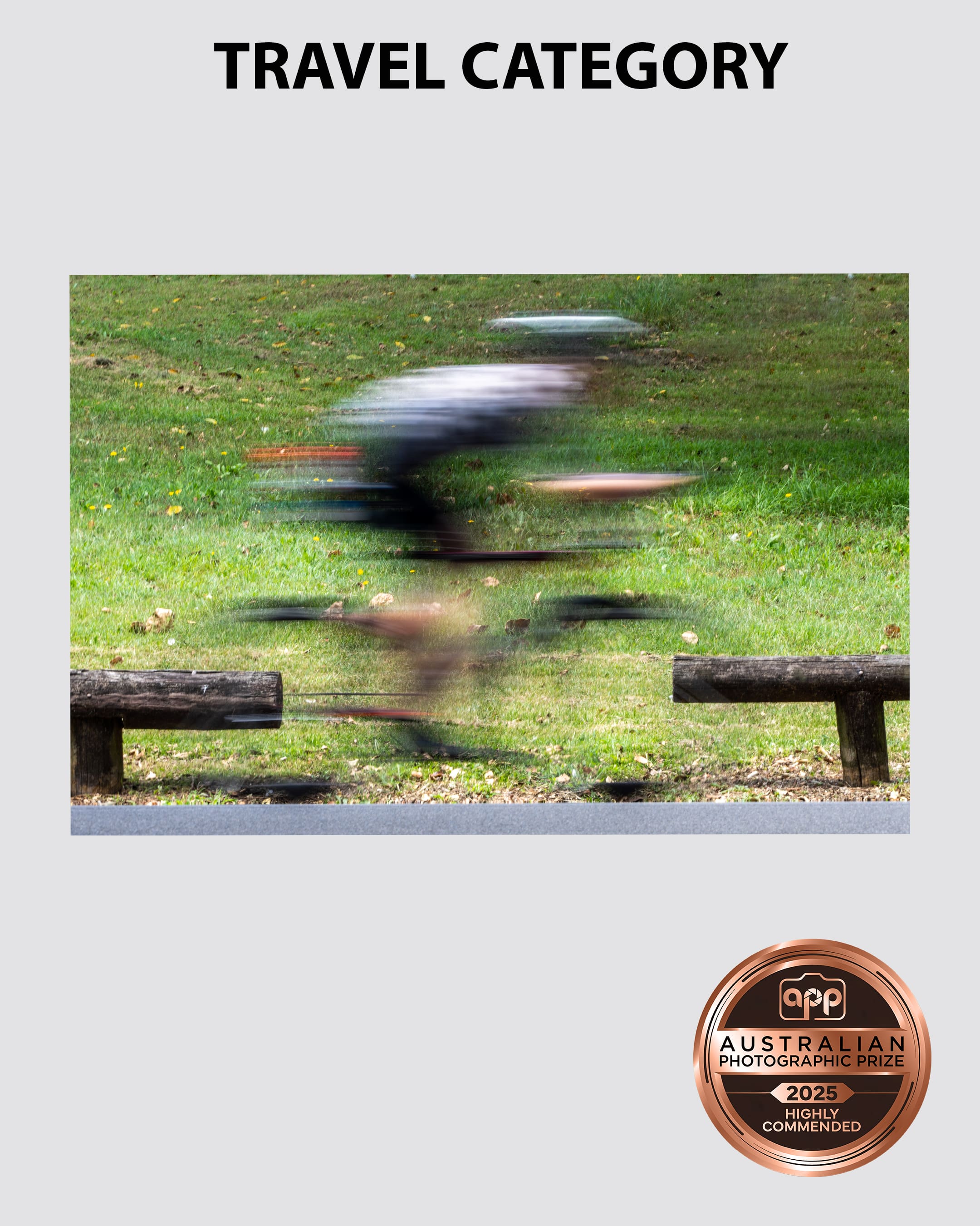 Australian-Photographic-Prize-2025-Travel-Category-Sydney Cyclist taken with show shutter speed taken by Sydney professional photographer Georgie Greene