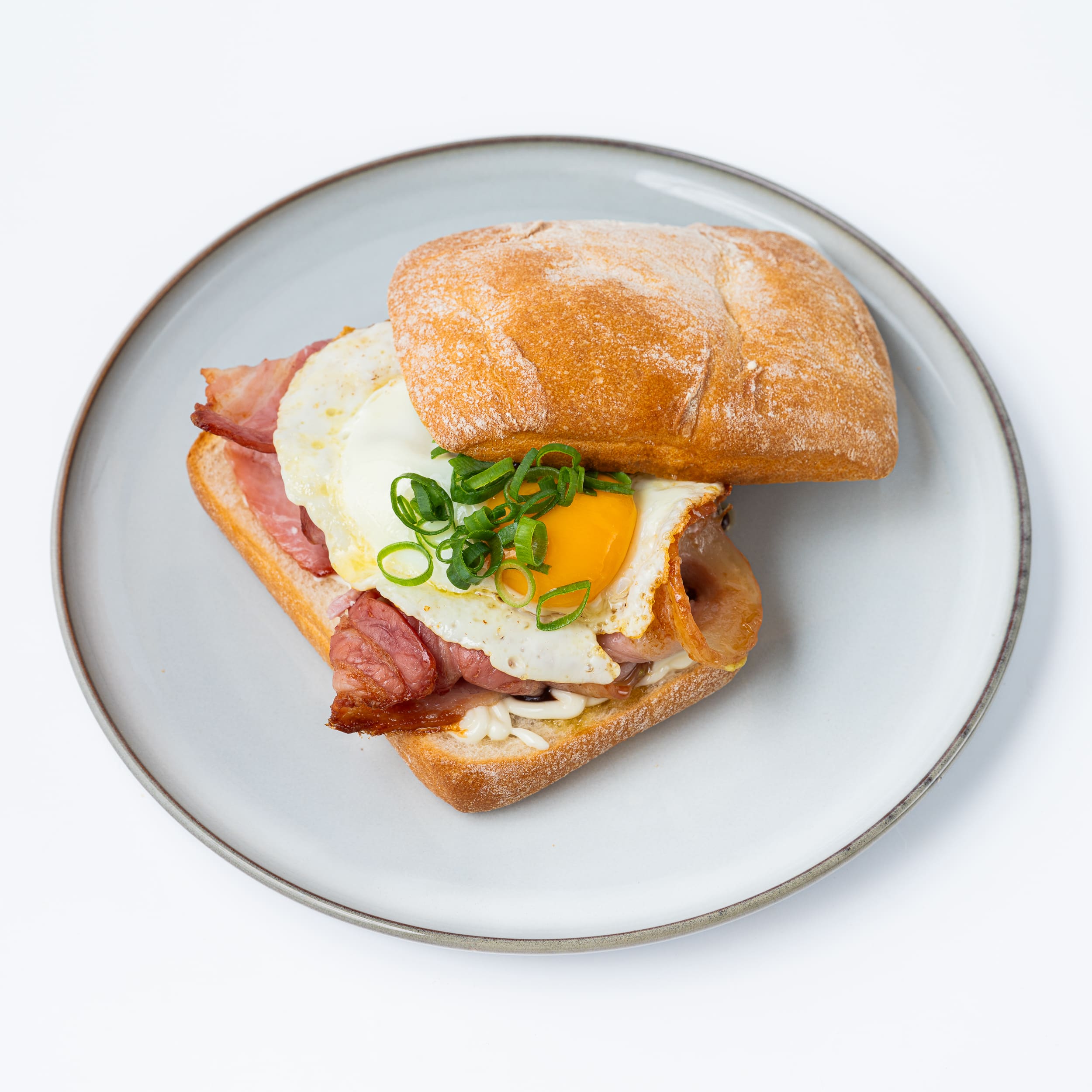 bacon and egg roll taken by Sydney food photographer Georgie Greene
