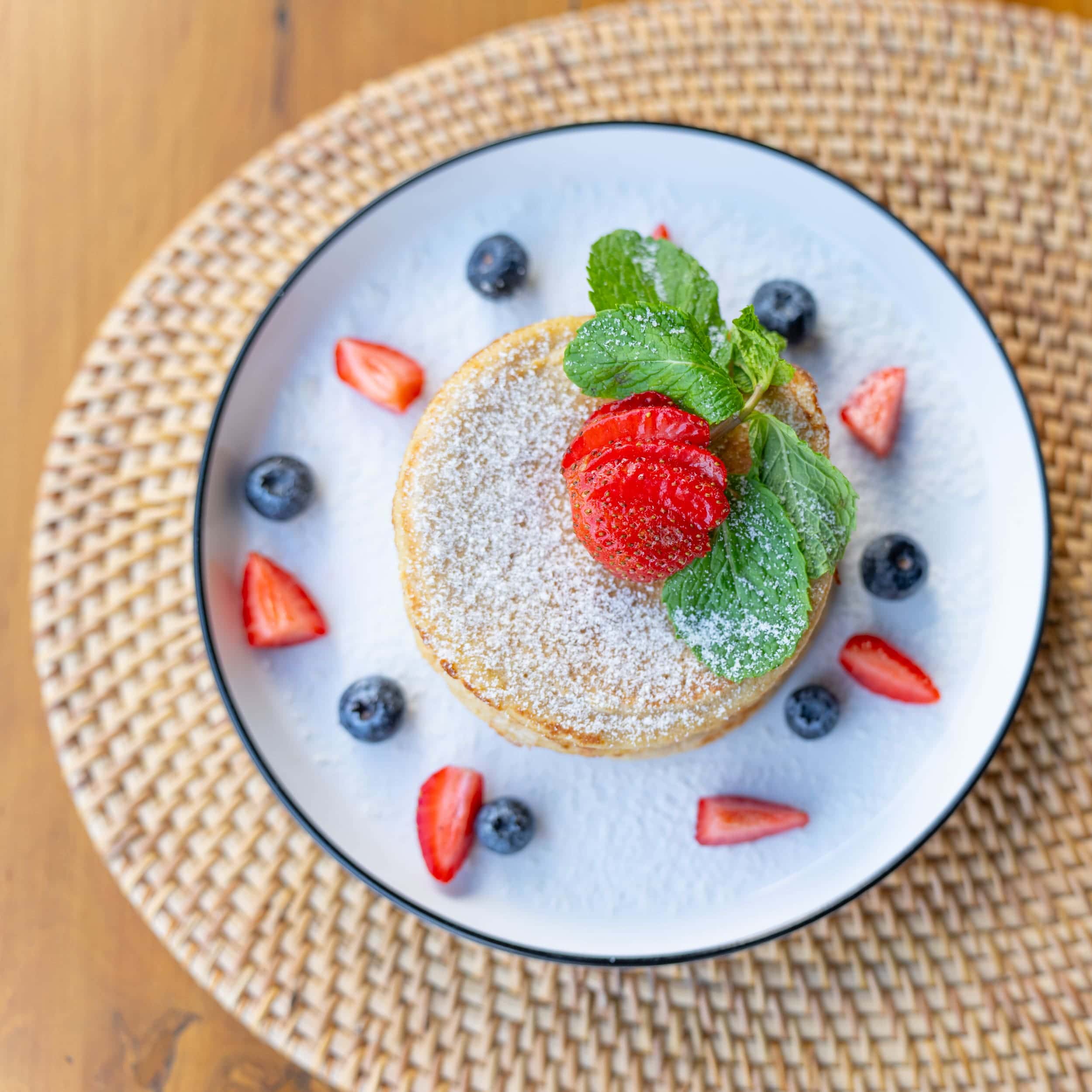 Pancakes and fruit taken by professional Sydney food photographer Georgie Greene