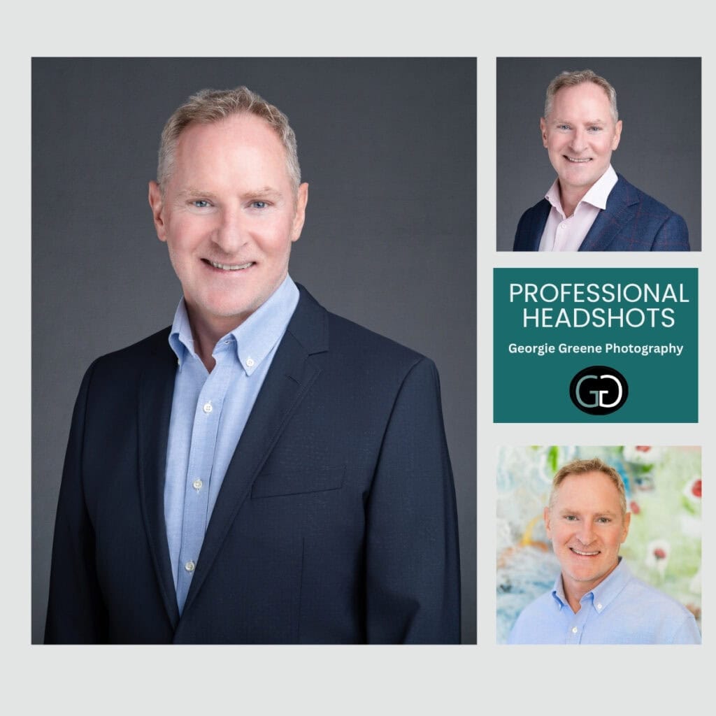 grid of headshots of a professional man taken by Sydney headshot photographer Georgie Greene to illustrate her Professional Headshot Package