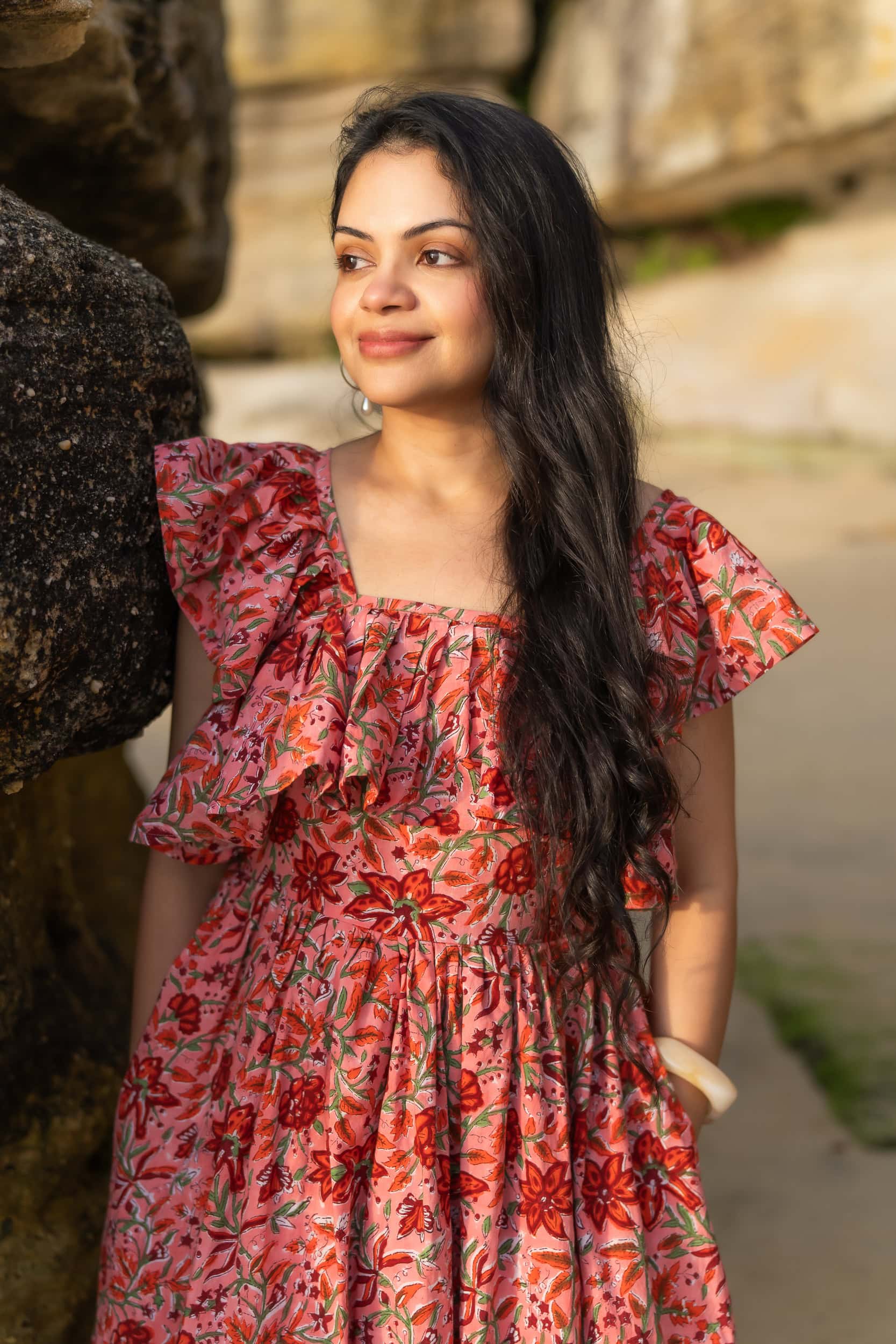 Indian woman in a pink dress having her personal branding photo taken by Sydney photographer Georgie Greene